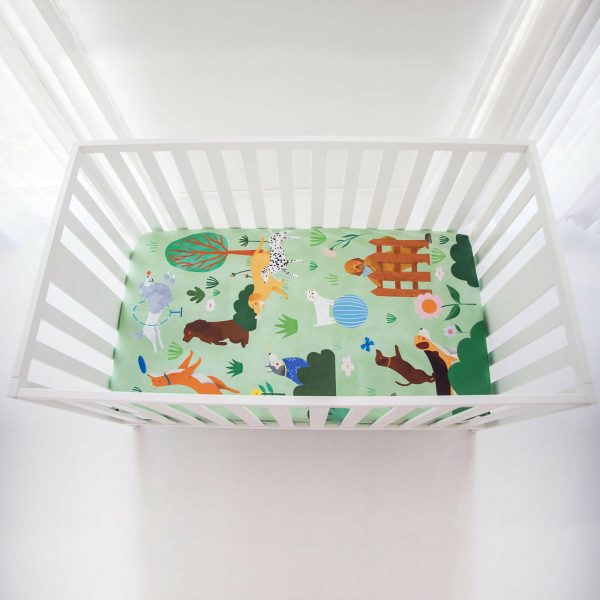 At The Dog Park Standard Size Crib Sheet on Sale - Image 4