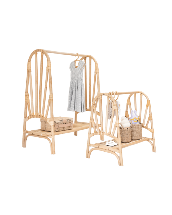 Kiara Mini Rattan Clothing Rack Online now - Image 3
