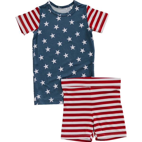 Stars + Stripes Bamboo Cozy Short Set Fashion