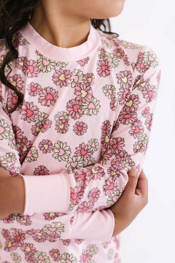 2 Piece Pajama Set in Wild Daisy Heart Cheap - Image 2