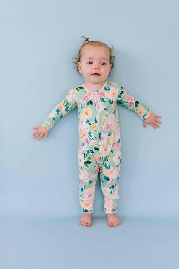 Baby Pajama in Watercolor Floral Cheap - Image 4