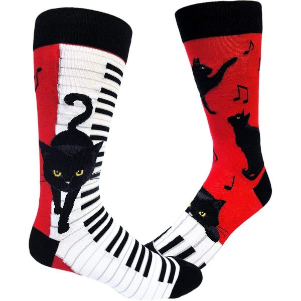Piano Cat Socks Men’s Crew Sock Online Sale