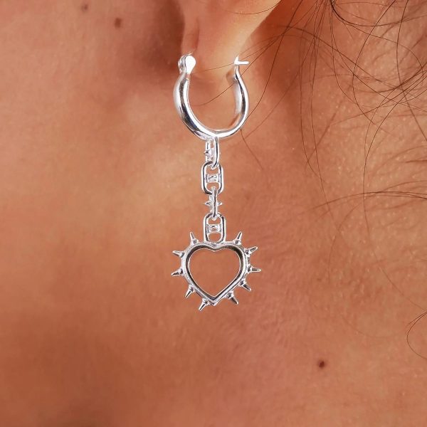 SPIKE HEART EARRING Online - Image 5