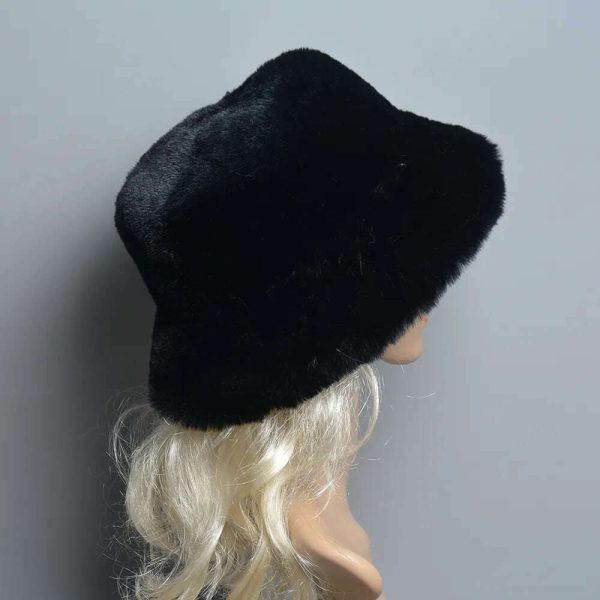 2024 New Style Fake Rabbit Fur Hats Super Soft Women Winter Hat Cotton Lining Warm Russian Fashion Ski Beanies Plush Solid Color For Discount - Image 2