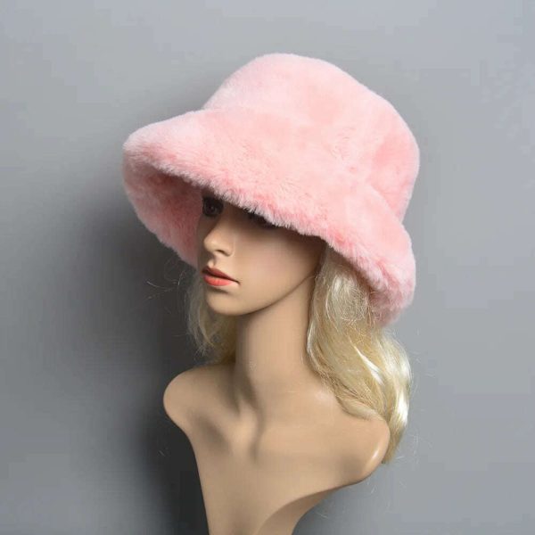 2024 New Style Fake Rabbit Fur Hats Super Soft Women Winter Hat Cotton Lining Warm Russian Fashion Ski Beanies Plush Solid Color For Discount - Image 4